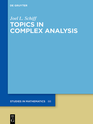 cover image of Topics in Complex Analysis